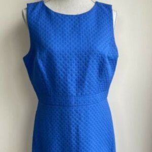 J.Crew SZ 12 Blue Sleeveless Textured Shift Dress